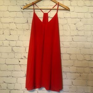 Alice + Olivia Red Silk Racerback Tunic Top